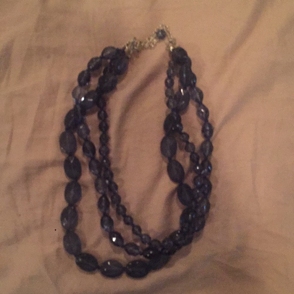 Brand new blue beaded necklace